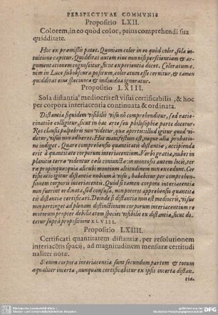Propositio LXIIII. Certificari quantitatem distantiae, per resolutionem interiacetis spacij, ad magnitudinem mensurae certitudinaliter notae.