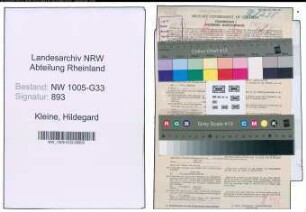 Entnazifizierung Hildegard Kleine , geb. 15.02.1906 (Techn.Lehrerin)