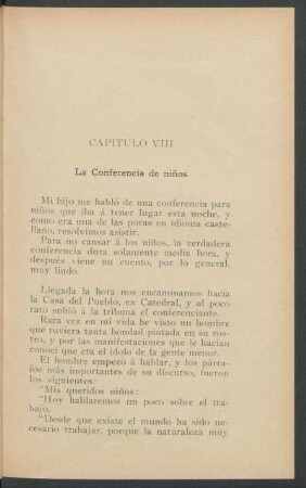 Capítulo VIII - La Conferencia de niños