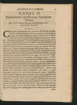 Caput II. Resolutionem Quaestionum Textualium Exhibens.
