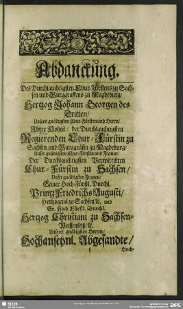 Abdankung : Abdanckung