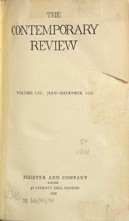 Contemporary review. 54. 1888