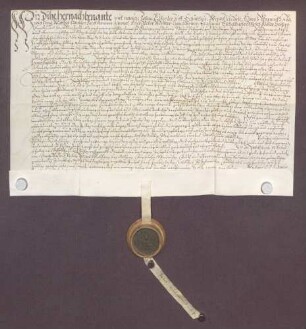 Hans Göller, Schultheiß, und genannte Mitglieder des Gerichts zu Östringen beurkunden eine Gültverschreibung des Martin Gauck und seiner Ehefrau Maria über 15 Gulden gegenüber Johann Rehm, Generalkollektor am Bruhrain.