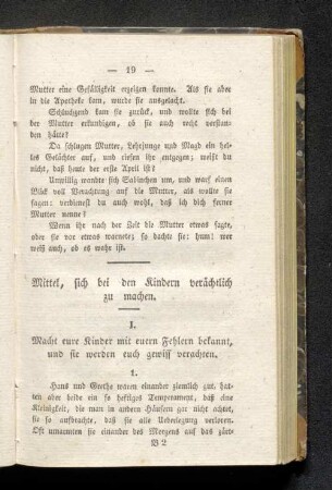 Mitel, sich bei den Kindern verächtlich zu machen.