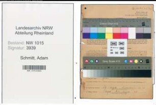 Entnazifizierung Adam Schmitt , geb. 16.09.1901 (Bauaufseher)