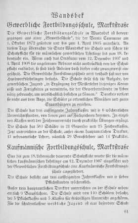 Gewerbliche Fortbildungsschule, Marktstraße