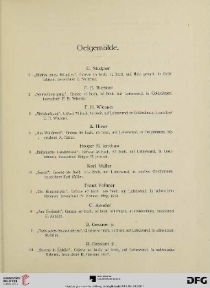 Oelgemälde (Nr. 1-63)