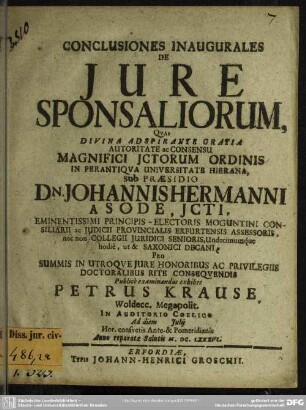 Conclusiones de jure sponsaliorum