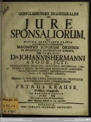 Conclusiones de jure sponsaliorum