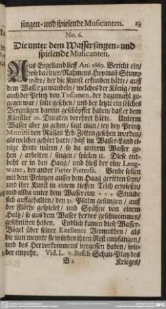 No. 6. Die unter dem Wasser singen- und spielende Musicanten