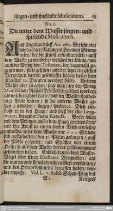 No. 6. Die unter dem Wasser singen- und spielende Musicanten
