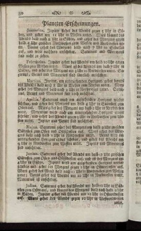 Planeten-Erscheinungen.
