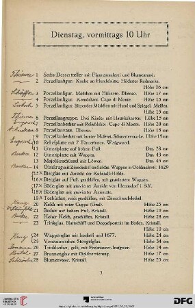 Dienstag, vormittags 10 Uhr (Nr. 1 - 139g)