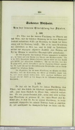 Siebenter Abschnitt. Von der inneren Einrichtung der Schulen