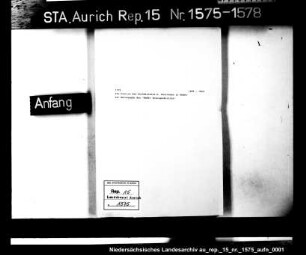 Die Kaution des Buchdruckers H. Woortmann in Emden zur Herausgabe des "Emder Anzeigenblattes"