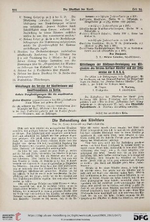 Die Behandlung des Künstlers