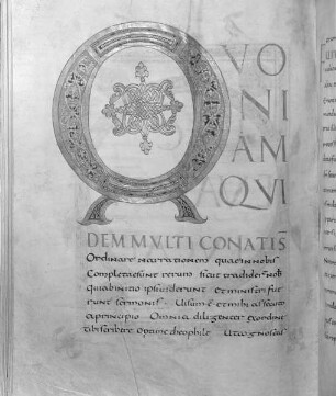 Evangiles / IV Evangelia / Evangiles d'Hildegarde — Quoniam quidem, Folio fol. 126 v