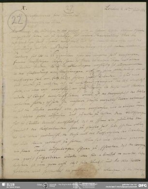 Eigenh. Brief von Christian Lassen an August Wilhelm von Schlegel, London, 16.07.1824