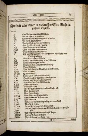 Innhalt aller derer in diesem Zwölfften Buch begriffenen Capiteln.