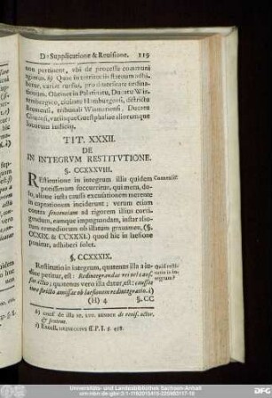 Tit. XXXII. De In Integrum Restitutione.