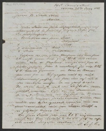 Brief an B. Schott's Söhne : 25.06.1851