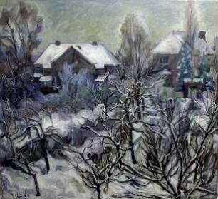unbenannt [Blick aus dem Atelier in Rehbrücke auf die Gärten im Winter]