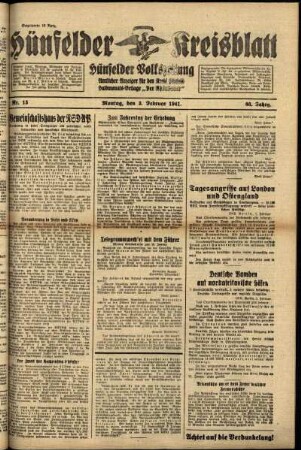 Ausgabe vom Montag, den 03. Februar 1941.