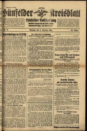 Ausgabe vom Montag, den 03. Februar 1941.