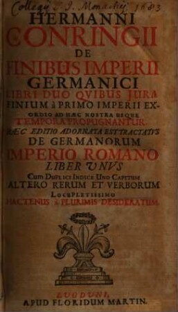 De finibus Imperii Germanici