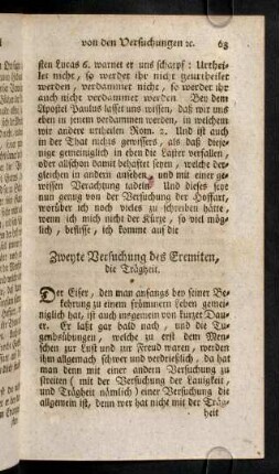 63-66, Zweyte Versuchung des Eremiten, die Trägheit