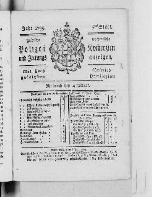 5tes Stück., Ausgabe vom 4. Februar 1795