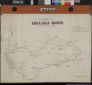 "Das Jagdrevier des Hauses Ohsen": Raum Ohsen-Bruchmühlen-Wellingholzhausen-Neuenkirchen. Ausf.-Art: Farbige Zeichnung Herst.: F. Müller Format: 48 x 65 cm Maßstab: 1 : 20000