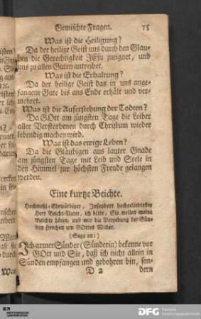 Eine kurtze Beichte.