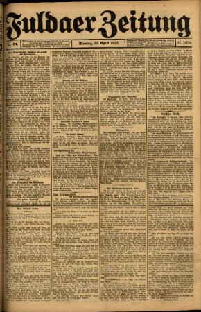 Ausgabe vom Montag, den 12. April 1920.
