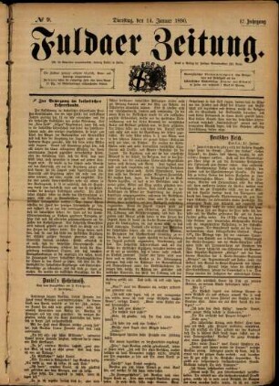 Ausgabe vom Dienstag, den 14. Januar 1890.