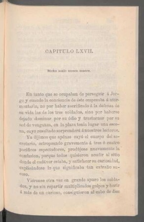 Capítulo LXVII. - Bicho malo nunca muere.