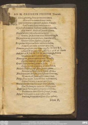 Ad M. Casparum Frisium Thorun.
