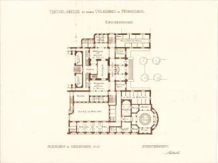 Hocheder, Karl; München; Müller´sches Volksbad - Grundriss EG