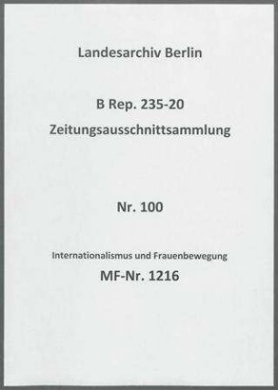 Internationalismus und Frauenbewegung