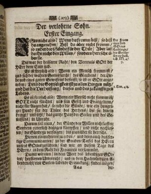 Der verlohrne Sohn. - Die Bekehrung des verlohrnen Sohns.