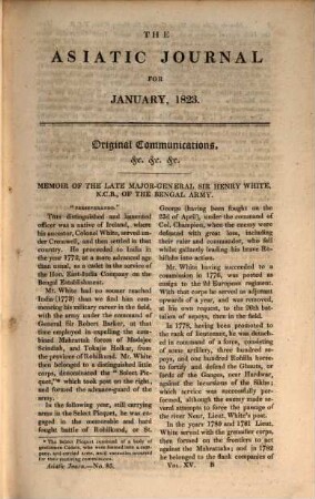 The Asiatic journal and monthly register for British and foreign India, China and Australasia. 15, 15. 1823