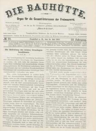 No. 22. Frankfurt a. M., den 28. Mai 1910. 53. Jahrgang.