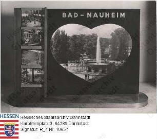 Bad Nauheim, Werbe-Schaufenstergestaltung - Wanderausstellung - Deutsche Heilbäder - Dekorations-Display mit auswechselbaren Bildern für den RDV Belgrad