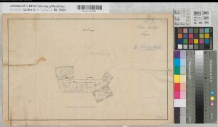 Siegen (Siegen) Ausbau des oberen Schlosses Plan 4 Grundriß 4. Etage 1841/47 60 Fuß = 8,3 cm 27,5 x 44 Zeichnung KSA Nr. 895,4