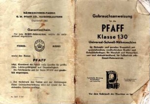 Gebrauchtsanleitung Pfaff Klasse 130