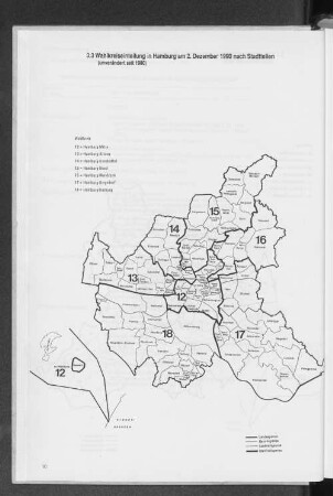3.3 Wahlkreiseinteilung in Hamburg am 2. Dezember 1990 nach Stadtteilen