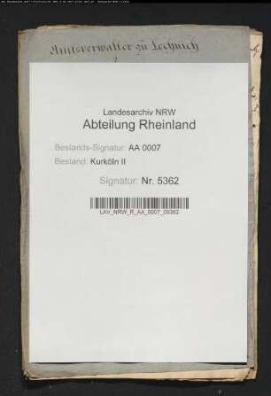 Amtsverwalter zu Lechenich gegen die Hofkammer wegen des Rechts, den Wasenmeister zu bestellen
