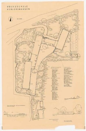 Volksschule Herleshausen Grünanlagen: Lageplan mit Bepflanzung 1:200