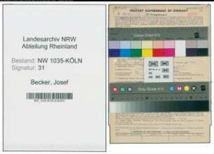 Entnazifizierung Josef Becker , geb. 04.09.1900 (Arbeiter)