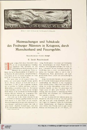 Heimsuchungen und Schicksale des Freiburger Münsters in Kriegsnot, durch Menschenhand und Feuersgefahr: II. Durch Menschenhand
